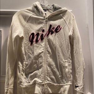 Nike white hoodie sz girls large